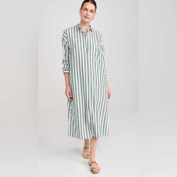 New Alex Mill Kerry Shirtdress Positano Stripe Size Large - Picture 2 of 10